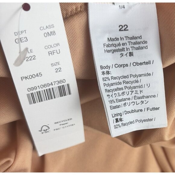 NEW J. Crew Ruched Deep V Plunge Ruffle One Piece Swimsuit Sz 22 Pink 1459 - Picture 4 of 6